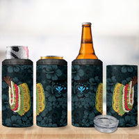 Hawaii Lei Kamehameha 4 in 1 Can Cooler Tumbler Uliuli Seamless Pattern Hibiscus Flower