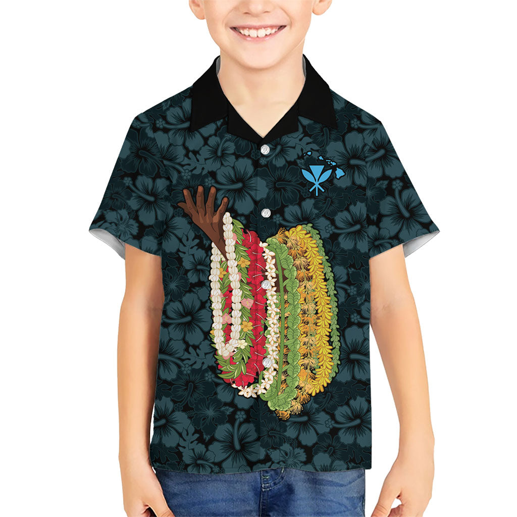 Hawaii Lei Kamehameha Family Matching Off Shoulder Maxi Dress and Hawaiian Shirt Uliuli Seamless Pattern Hibiscus Flower