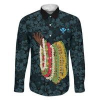 Hawaii Lei Kamehameha Family Matching Short Sleeve Bodycon Dress and Hawaiian Shirt Uliuli Seamless Pattern Hibiscus Flower