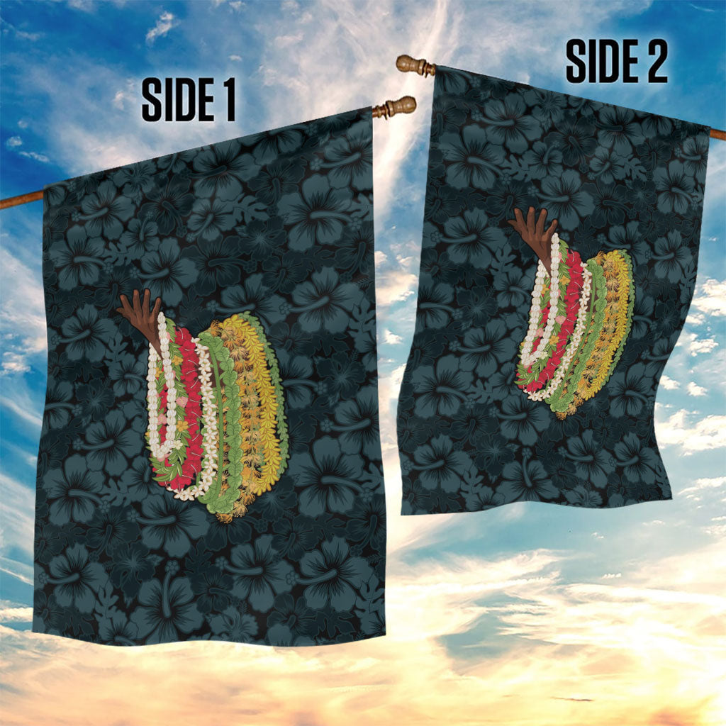 Hawaii Lei Kamehameha Garden Flag Uliuli Seamless Pattern Hibiscus Flower