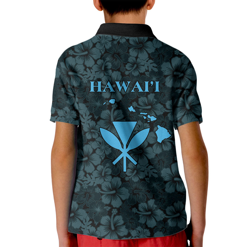 Hawaii Lei Kamehameha Kid Polo Shirt Uliuli Seamless Pattern Hibiscus Flower LT9 - Polynesian Pride