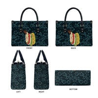 Hawaii Lei Kamehameha Leather Bag Uliuli Seamless Pattern Hibiscus Flower