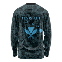 Hawaii Lei Kamehameha Long Sleeve Shirt Uliuli Seamless Pattern Hibiscus Flower