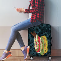 Hawaii Lei Kamehameha Luggage Cover Uliuli Seamless Pattern Hibiscus Flower