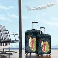 Hawaii Lei Kamehameha Luggage Cover Uliuli Seamless Pattern Hibiscus Flower