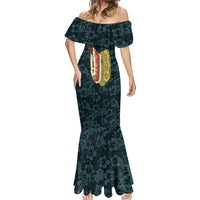 Hawaii Lei Kamehameha Mermaid Dress Uliuli Seamless Pattern Hibiscus Flower