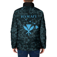 Hawaii Lei Kamehameha Padded Jacket Uliuli Seamless Pattern Hibiscus Flower