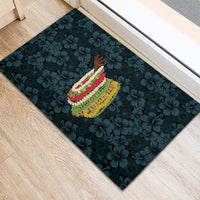 Hawaii Lei Kamehameha Rubber Doormat Uliuli Seamless Pattern Hibiscus Flower