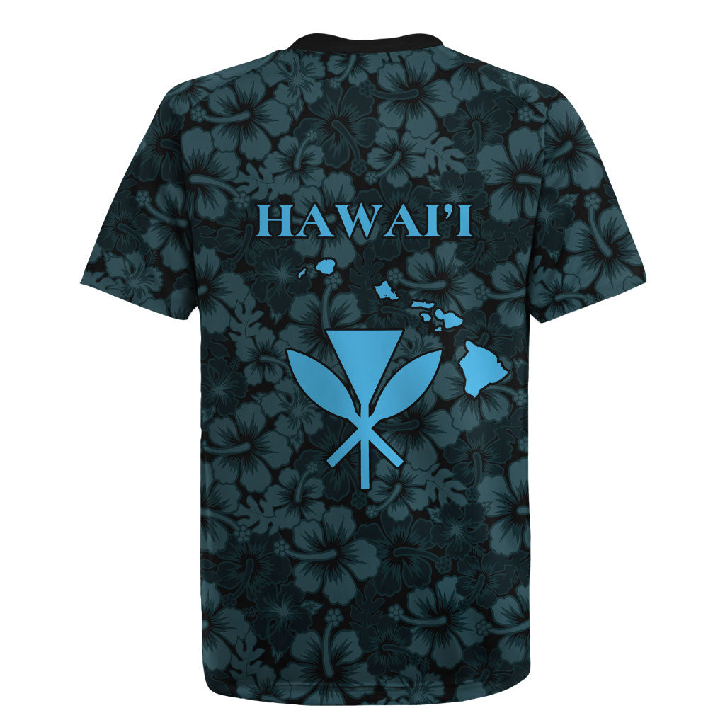 Hawaii Lei Kamehameha Rugby Jersey Uliuli Seamless Pattern Hibiscus Flower