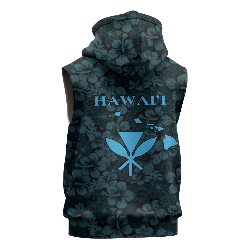 Hawaii Lei Kamehameha Sleeveless Zip Hoodie Uliuli Seamless Pattern Hibiscus Flower LT9 - Polynesian Pride