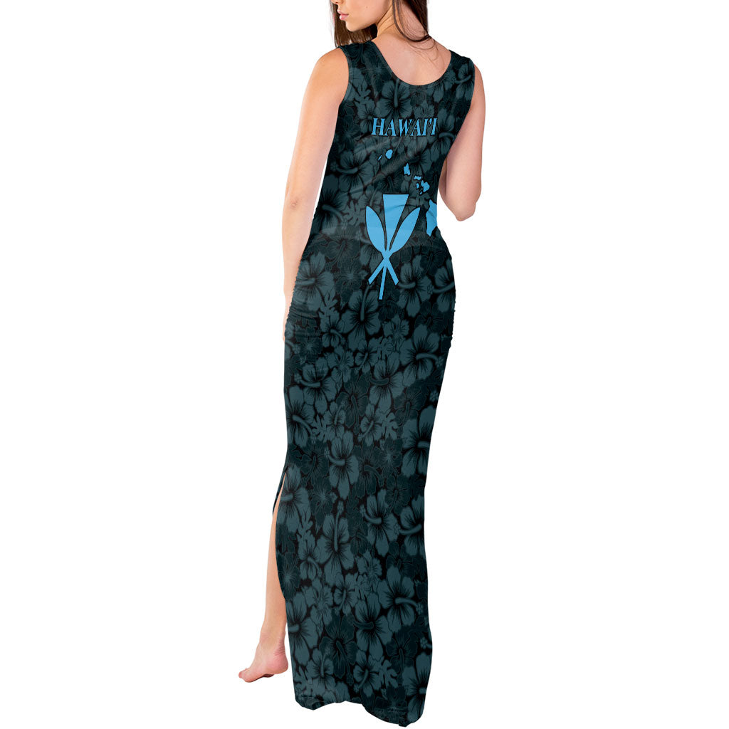 Hawaii Lei Kamehameha Tank Maxi Dress Uliuli Seamless Pattern Hibiscus Flower