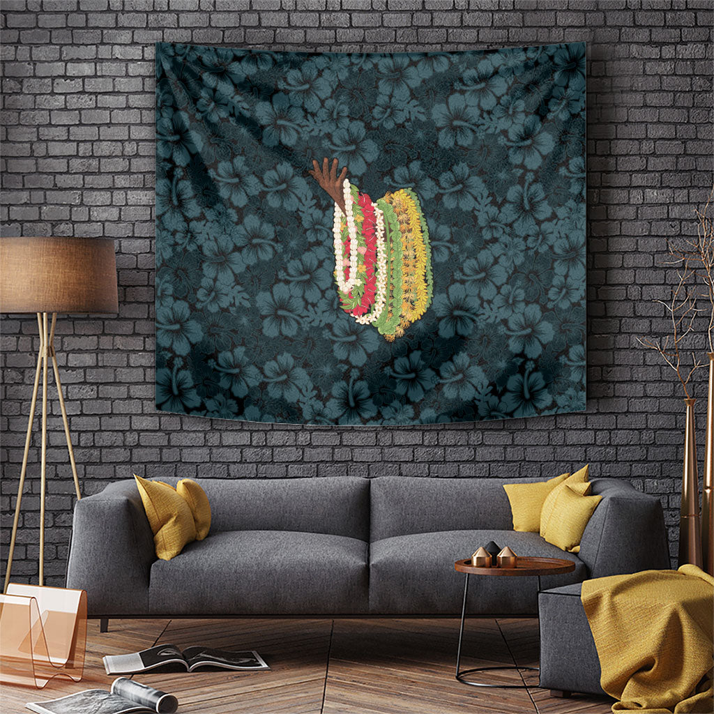Hawaii Lei Kamehameha Tapestry Uliuli Seamless Pattern Hibiscus Flower