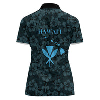Hawaii Lei Kamehameha Women Polo Shirt Uliuli Seamless Pattern Hibiscus Flower