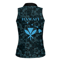 Hawaii Lei Kamehameha Women Sleeveless Polo Shirt Uliuli Seamless Pattern Hibiscus Flower LT9 - Polynesian Pride