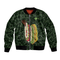 Hawaii Lei Kamehameha Bomber Jacket Oma'oma'o Seamless Pattern Hibiscus Flower