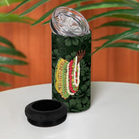 Hawaii Lei Kamehameha 4 in 1 Can Cooler Tumbler Oma'oma'o Seamless Pattern Hibiscus Flower LT9 - Polynesian Pride