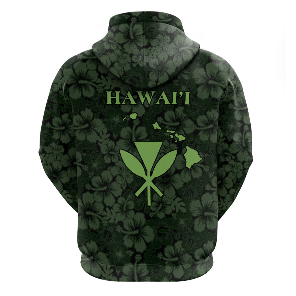 Hawaii Lei Kamehameha Hoodie Oma'oma'o Seamless Pattern Hibiscus Flower