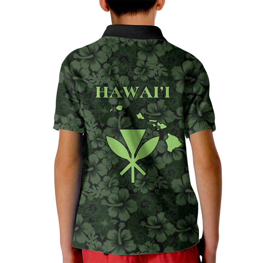 Hawaii Lei Kamehameha Kid Polo Shirt Oma'oma'o Seamless Pattern Hibiscus Flower