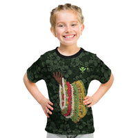 Hawaii Lei Kamehameha Kid T Shirt Oma'oma'o Seamless Pattern Hibiscus Flower