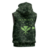 Hawaii Lei Kamehameha Sleeveless Hoodie Oma'oma'o Seamless Pattern Hibiscus Flower
