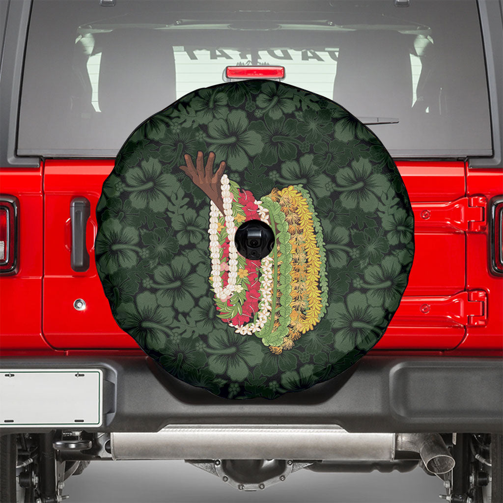 Hawaii Lei Kamehameha Spare Tire Cover Oma'oma'o Seamless Pattern Hibiscus Flower LT9 - Polynesian Pride