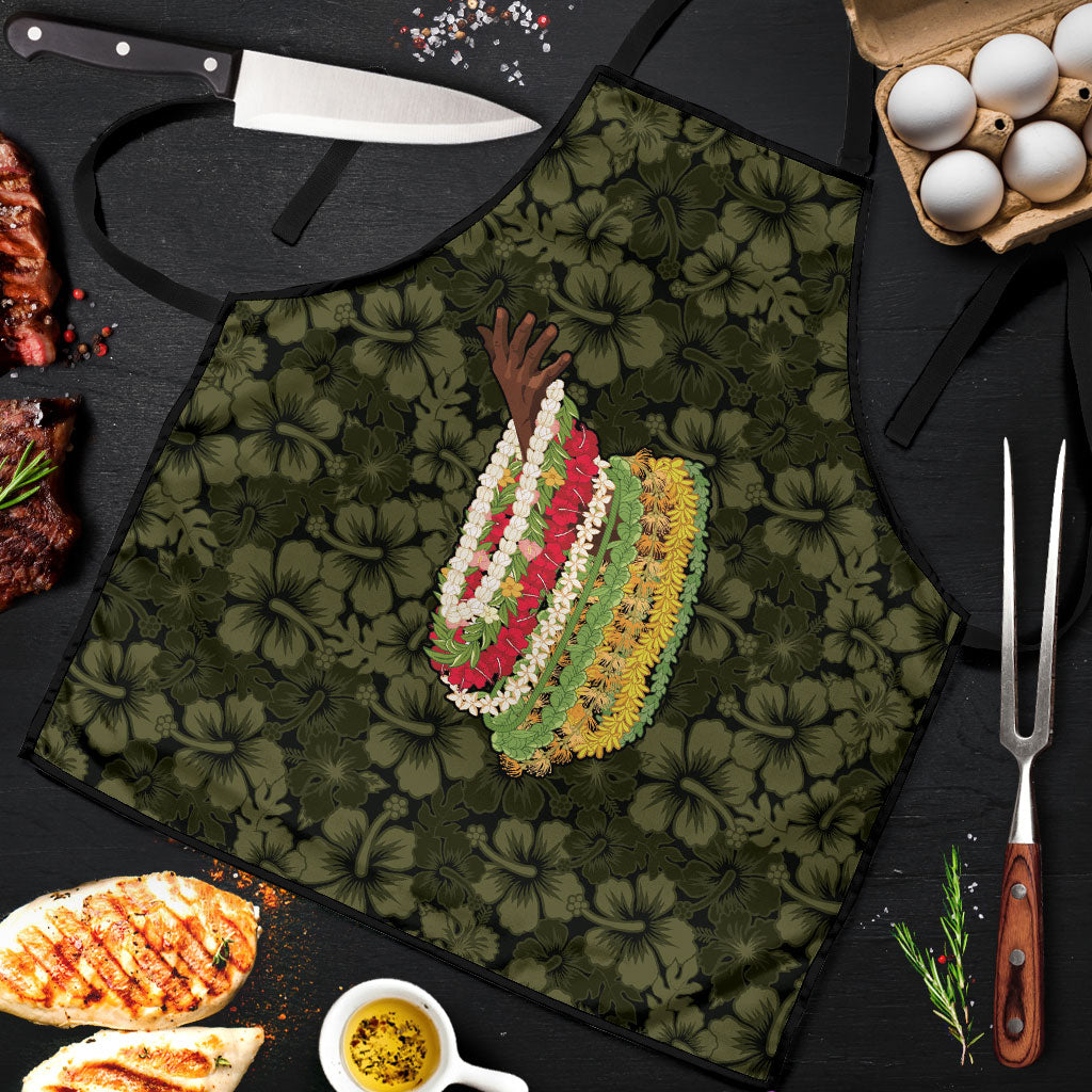 Hawaii Lei Kamehameha Apron Melemele Seamless Pattern Hibiscus Flower