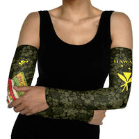 Hawaii Lei Kamehameha Arm Sleeves Melemele Seamless Pattern Hibiscus Flower LT9 - Polynesian Pride