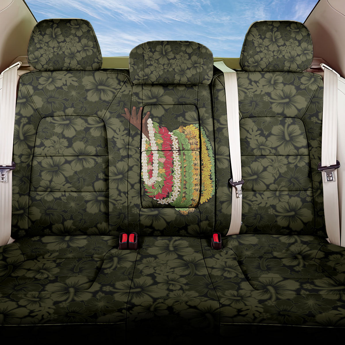 Hawaii Lei Kamehameha Back Car Seat Cover Melemele Seamless Pattern Hibiscus Flower LT9 One Size Yellow - Polynesian Pride