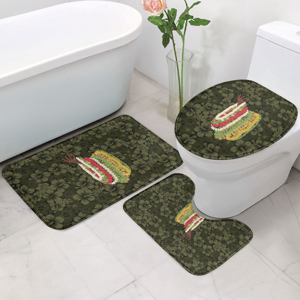 Hawaii Lei Kamehameha Bathroom Set Melemele Seamless Pattern Hibiscus Flower