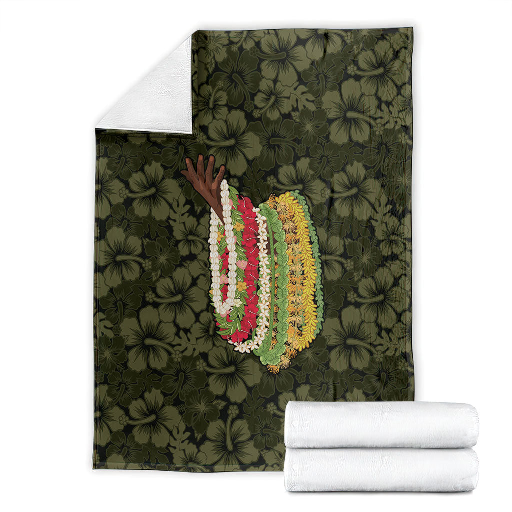Hawaii Lei Kamehameha Blanket Melemele Seamless Pattern Hibiscus Flower