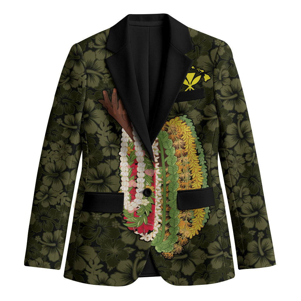 Hawaii Lei Kamehameha Blazer Melemele Seamless Pattern Hibiscus Flower