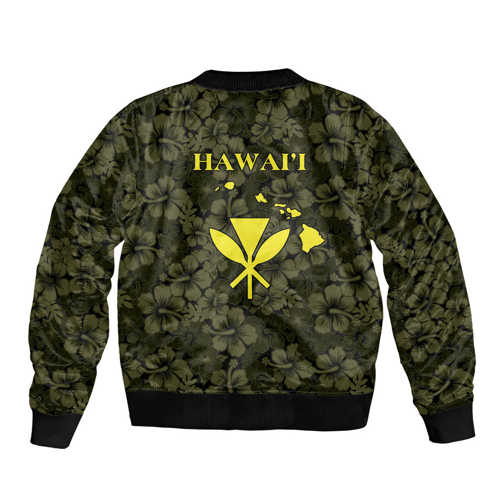 Hawaii Lei Kamehameha Bomber Jacket Melemele Seamless Pattern Hibiscus Flower