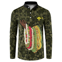 Hawaii Lei Kamehameha Button Sweatshirt Melemele Seamless Pattern Hibiscus Flower
