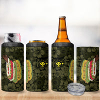 Hawaii Lei Kamehameha 4 in 1 Can Cooler Tumbler Melemele Seamless Pattern Hibiscus Flower LT9 - Polynesian Pride