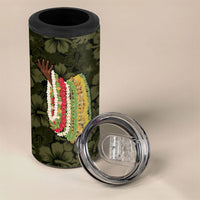 Hawaii Lei Kamehameha 4 in 1 Can Cooler Tumbler Melemele Seamless Pattern Hibiscus Flower LT9 - Polynesian Pride