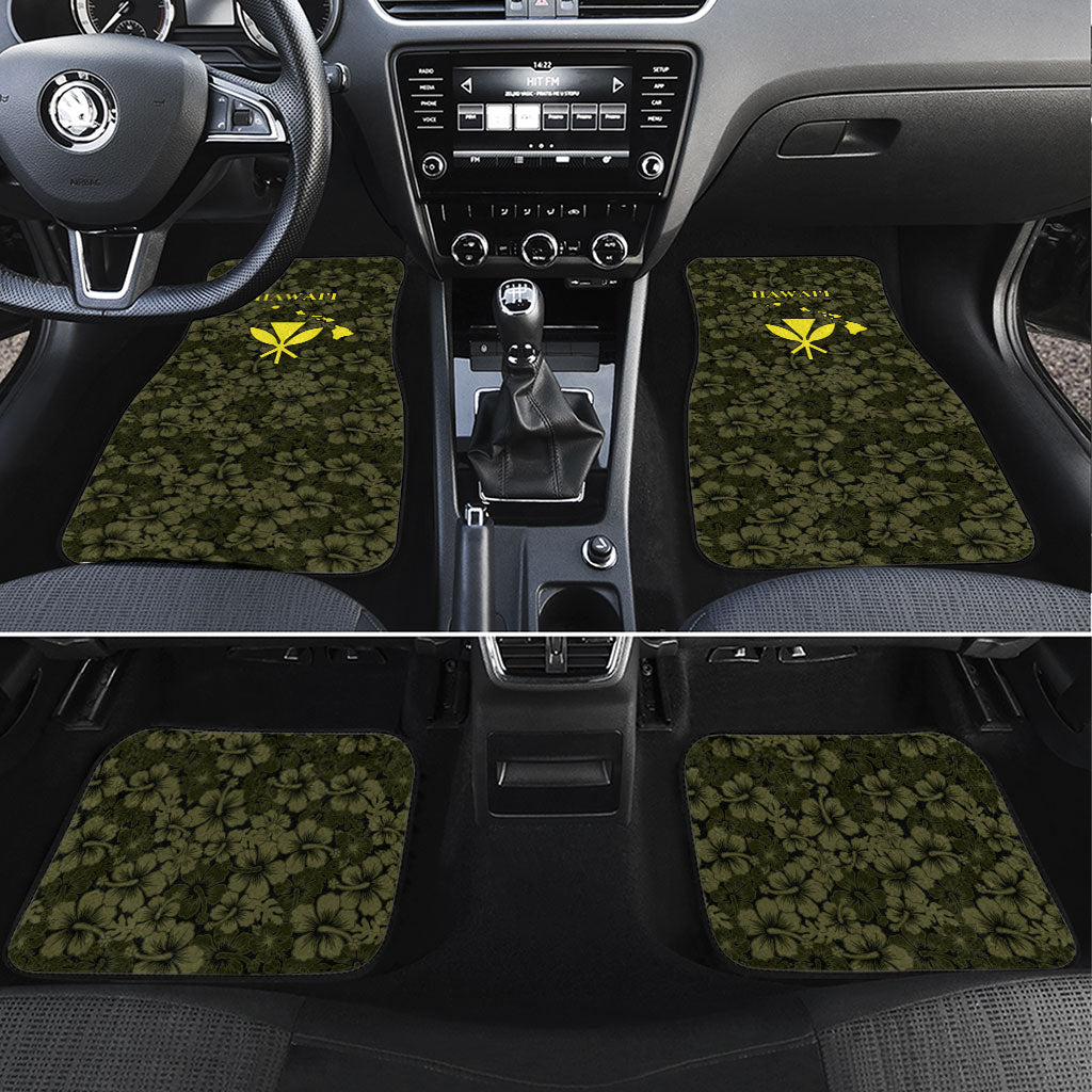 Hawaii Lei Kamehameha Car Mats Melemele Seamless Pattern Hibiscus Flower