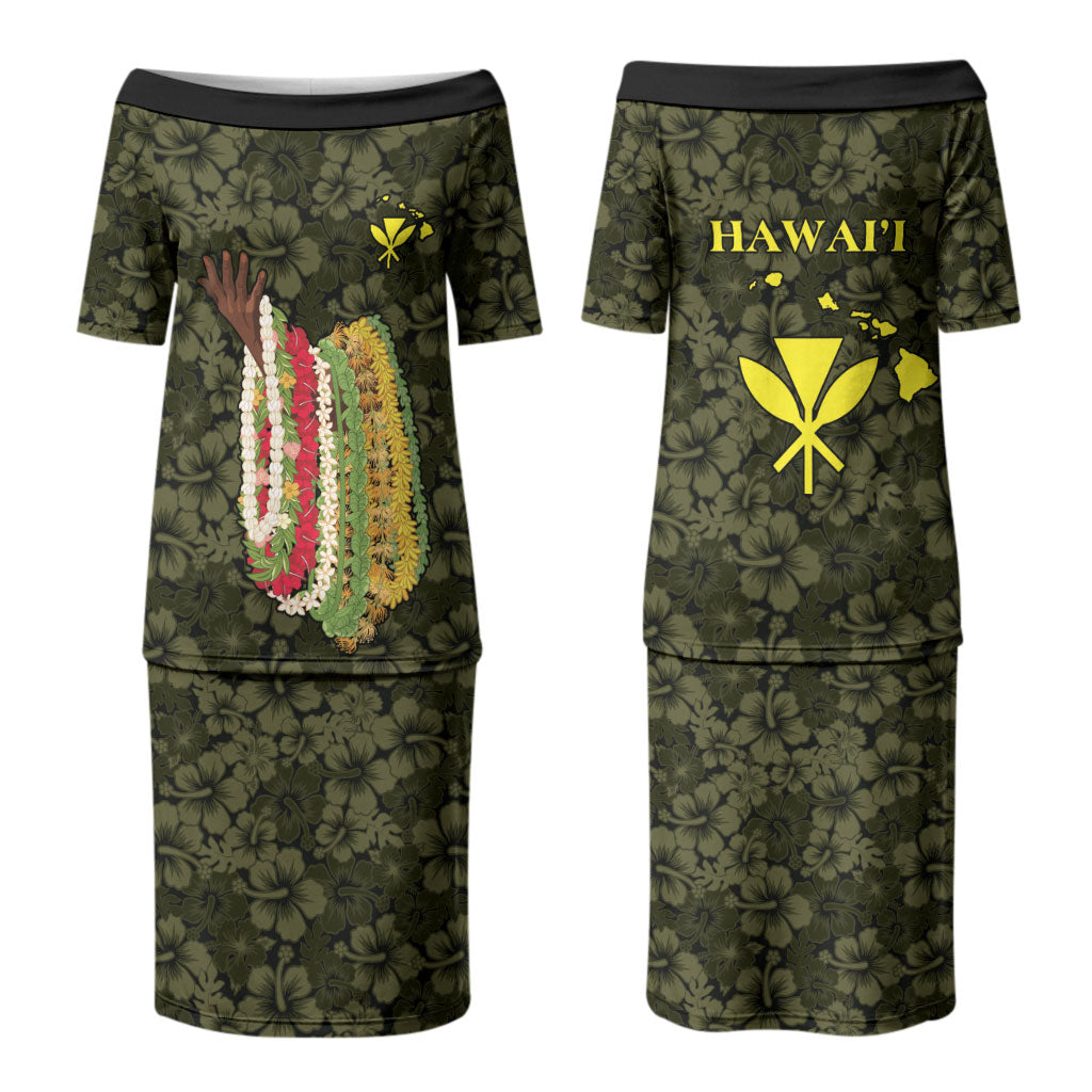 Hawaii Lei Kamehameha Couples Matching Puletasi and Hawaiian Shirt Melemele Seamless Pattern Hibiscus Flower LT9