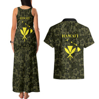 Hawaii Lei Kamehameha Couples Matching Tank Maxi Dress and Hawaiian Shirt Melemele Seamless Pattern Hibiscus Flower