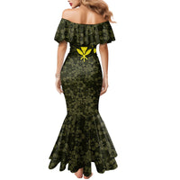 Hawaii Lei Kamehameha Family Matching Mermaid Dress and Hawaiian Shirt Melemele Seamless Pattern Hibiscus Flower