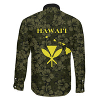 Hawaii Lei Kamehameha Family Matching Off The Shoulder Long Sleeve Dress and Hawaiian Shirt Melemele Seamless Pattern Hibiscus Flower