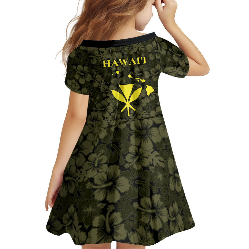 Hawaii Lei Kamehameha Family Matching Off Shoulder Short Dress and Hawaiian Shirt Melemele Seamless Pattern Hibiscus Flower