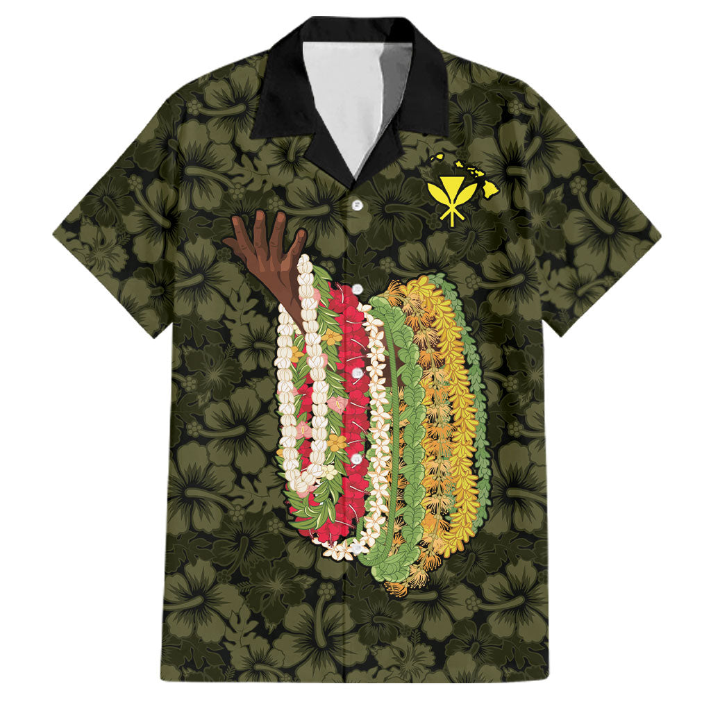 Hawaii Lei Kamehameha Family Matching Short Sleeve Bodycon Dress and Hawaiian Shirt Melemele Seamless Pattern Hibiscus Flower