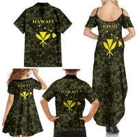 Hawaii Lei Kamehameha Family Matching Summer Maxi Dress and Hawaiian Shirt Melemele Seamless Pattern Hibiscus Flower