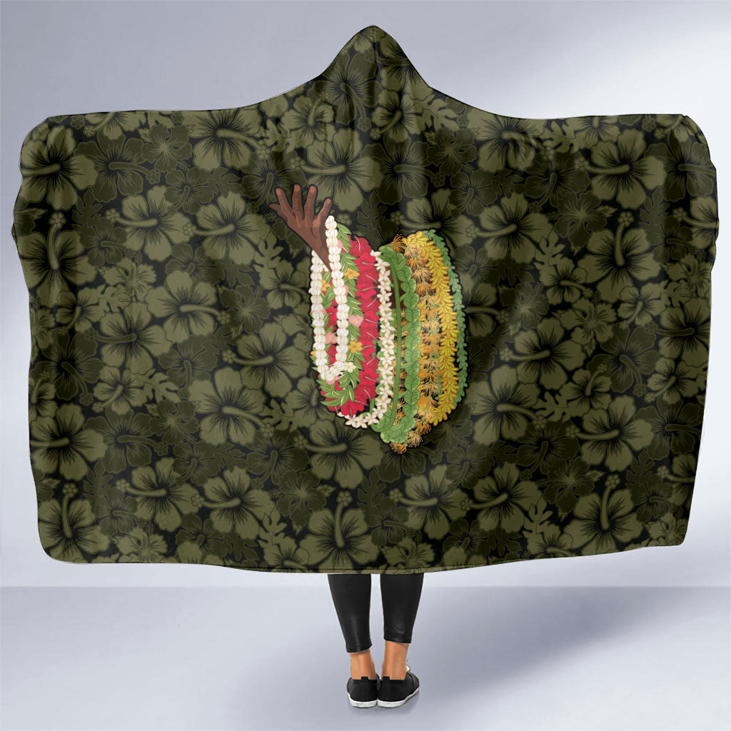 Hawaii Lei Kamehameha Hooded Blanket Melemele Seamless Pattern Hibiscus Flower LT9 One Size Yellow - Polynesian Pride