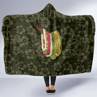 Hawaii Lei Kamehameha Hooded Blanket Melemele Seamless Pattern Hibiscus Flower LT9 One Size Yellow - Polynesian Pride