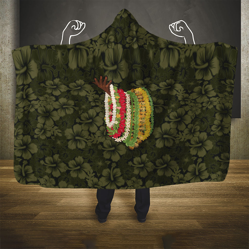 Hawaii Lei Kamehameha Hooded Blanket Melemele Seamless Pattern Hibiscus Flower LT9 - Polynesian Pride