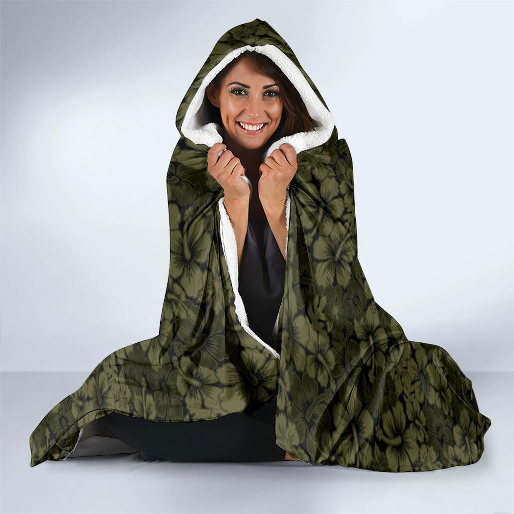 Hawaii Lei Kamehameha Hooded Blanket Melemele Seamless Pattern Hibiscus Flower LT9 - Polynesian Pride