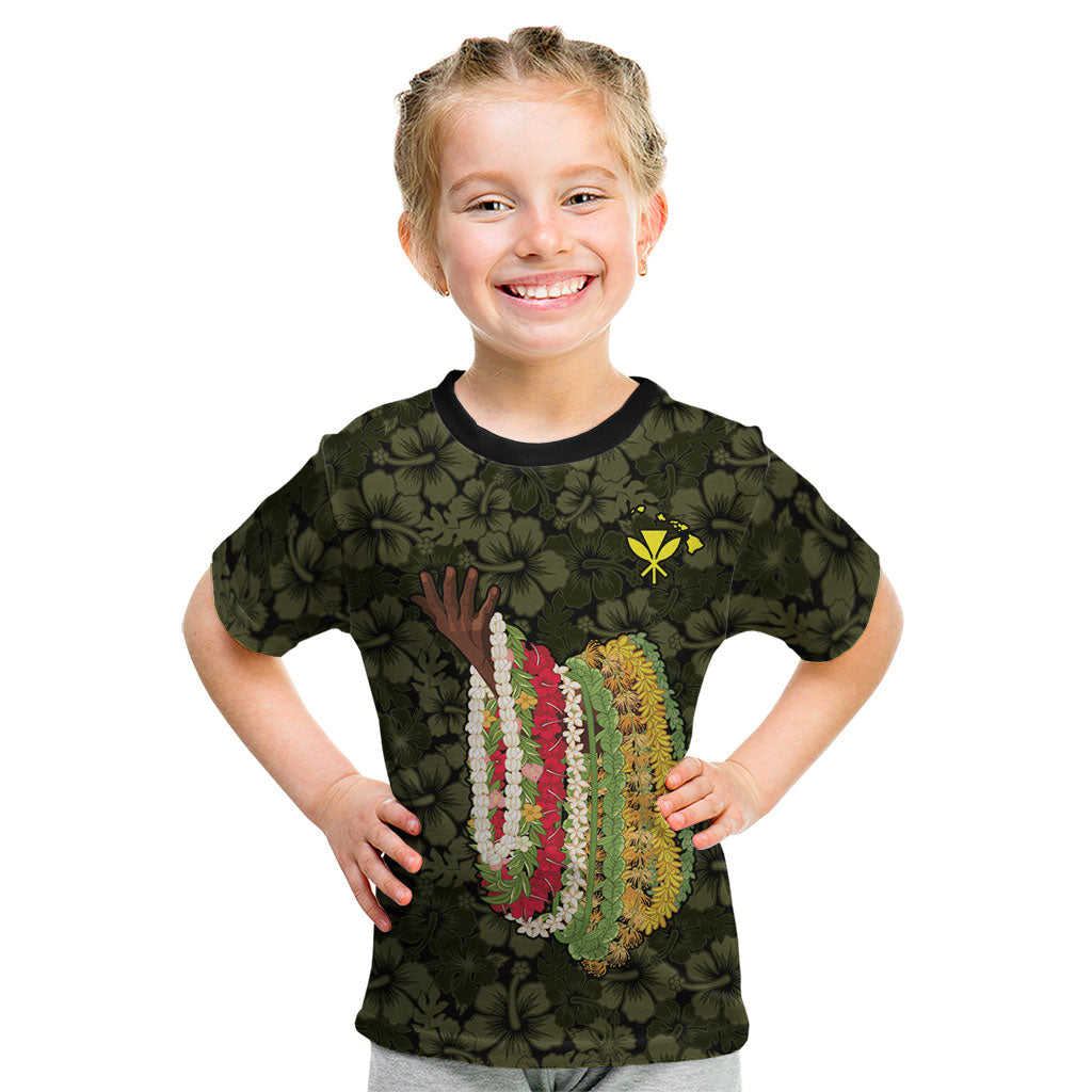 Hawaii Lei Kamehameha Kid T Shirt Melemele Seamless Pattern Hibiscus Flower LT9 Yellow - Polynesian Pride