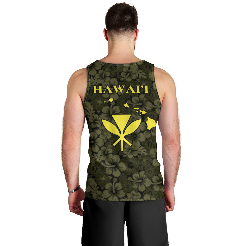 Hawaii Lei Kamehameha Men Tank Top Melemele Seamless Pattern Hibiscus Flower LT9 - Polynesian Pride