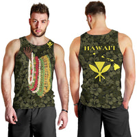 Hawaii Lei Kamehameha Men Tank Top Melemele Seamless Pattern Hibiscus Flower LT9 - Polynesian Pride